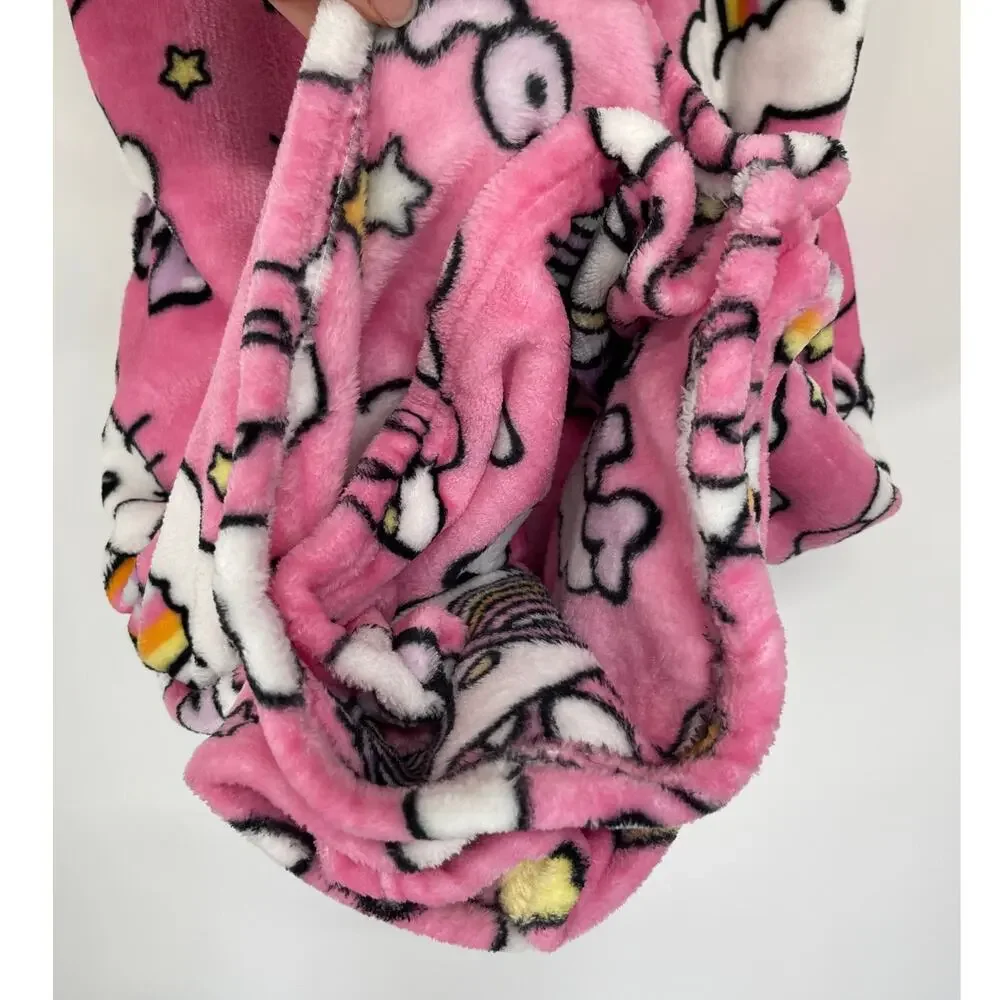 Hello Kitty Sanrio Silk Touch Throw Blanket 50 x 70 Starry Rainbows Pink NEW